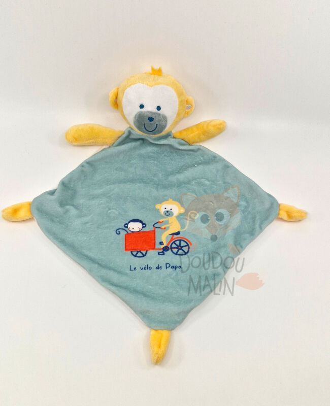  - comforter monkey green yellow vélo papa 25 cm 